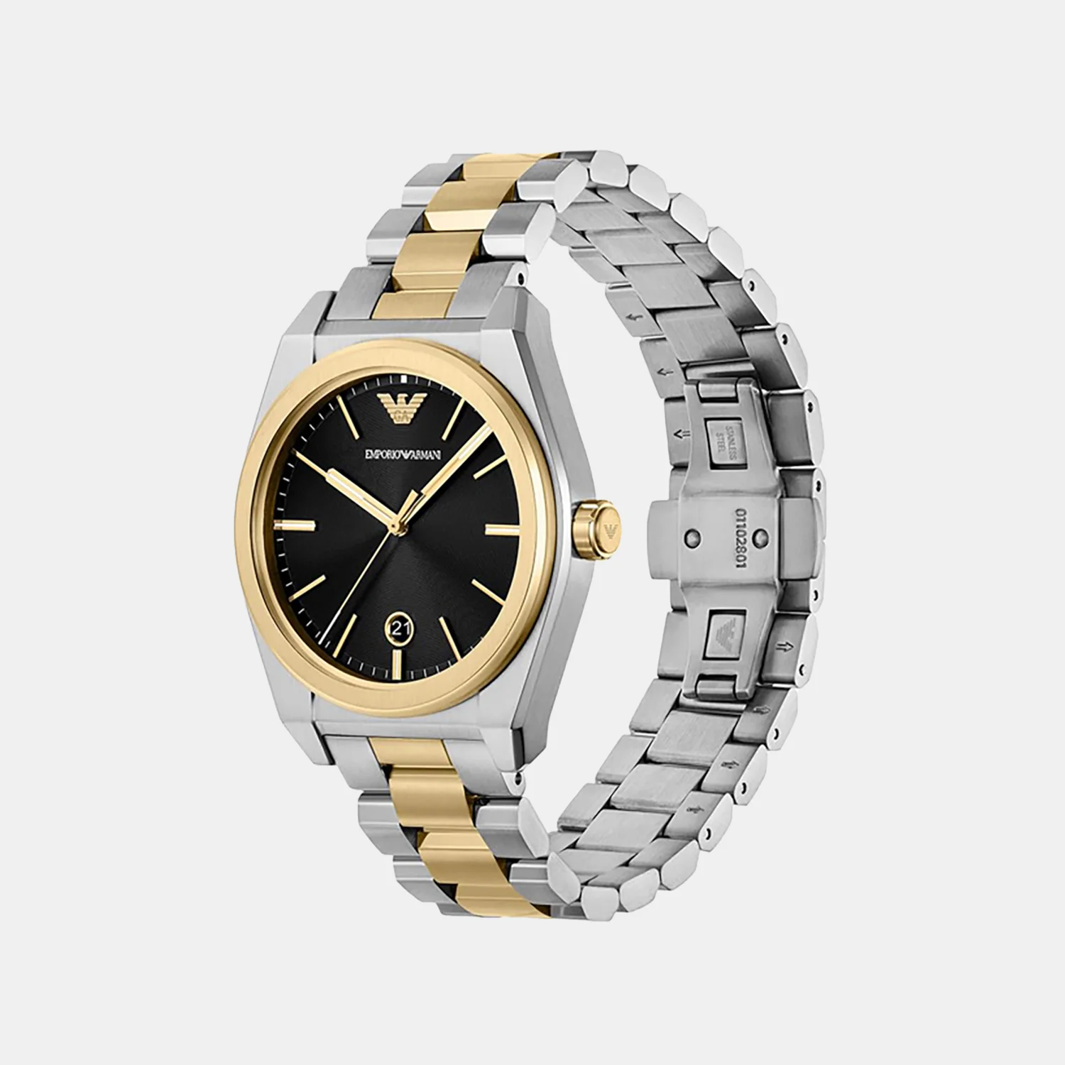 Men Quartz Black Dial Analog Steel Watch AR11715 - Image 4