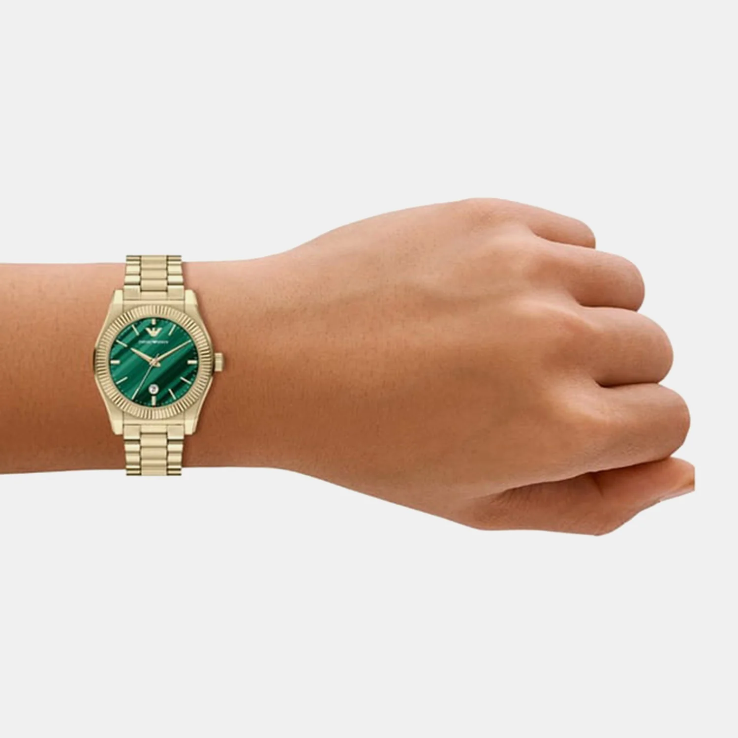 Women Quartz Green Dial Analog Stainless Steel Watch AR11761 - Image 4