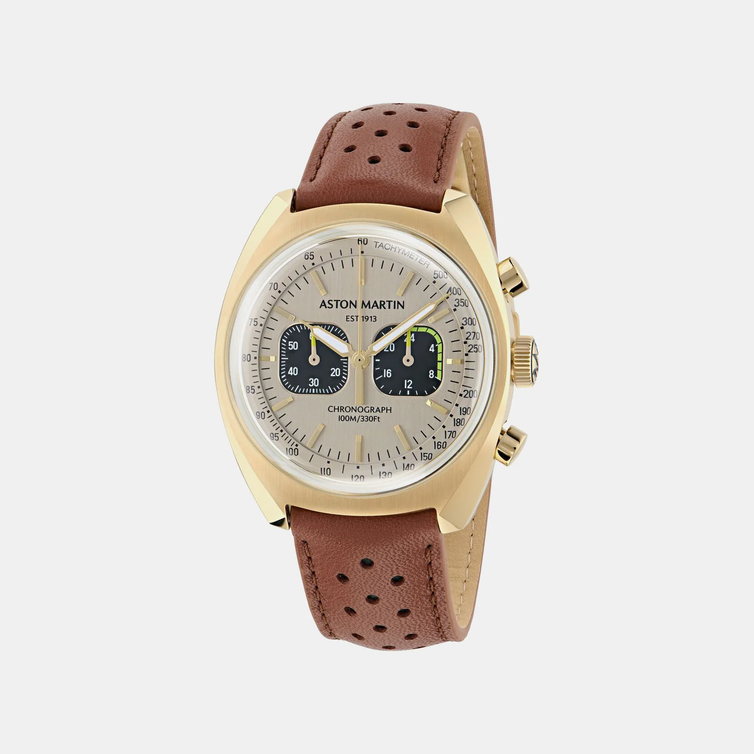 Aml Timeless Men Quartz Silver Dial Chronograph Leather Watch MTTS2F5023E - Image 4