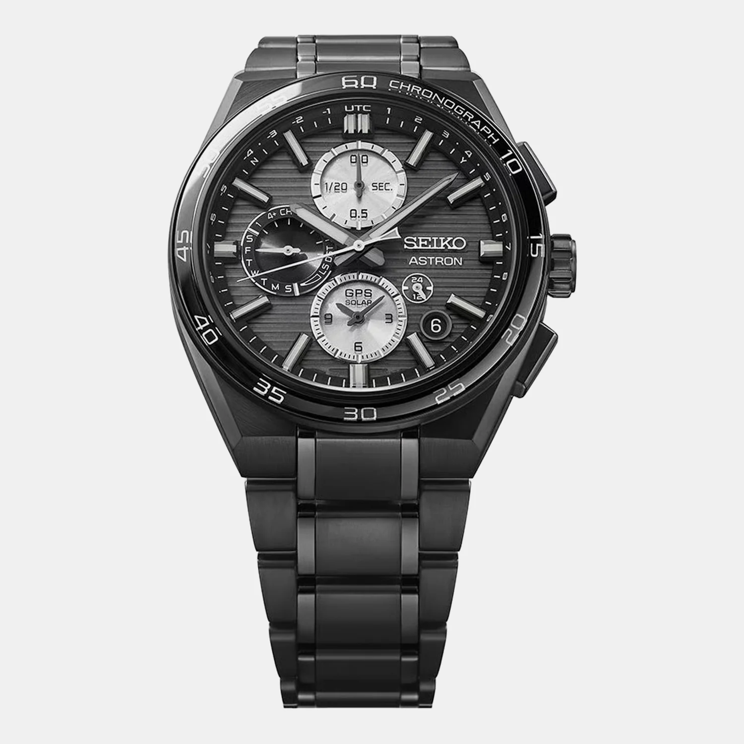 Astron GPS Solar Dual-Time Chronograph Men Night Sky Black Dial Watch SSH179J1 - Image 2
