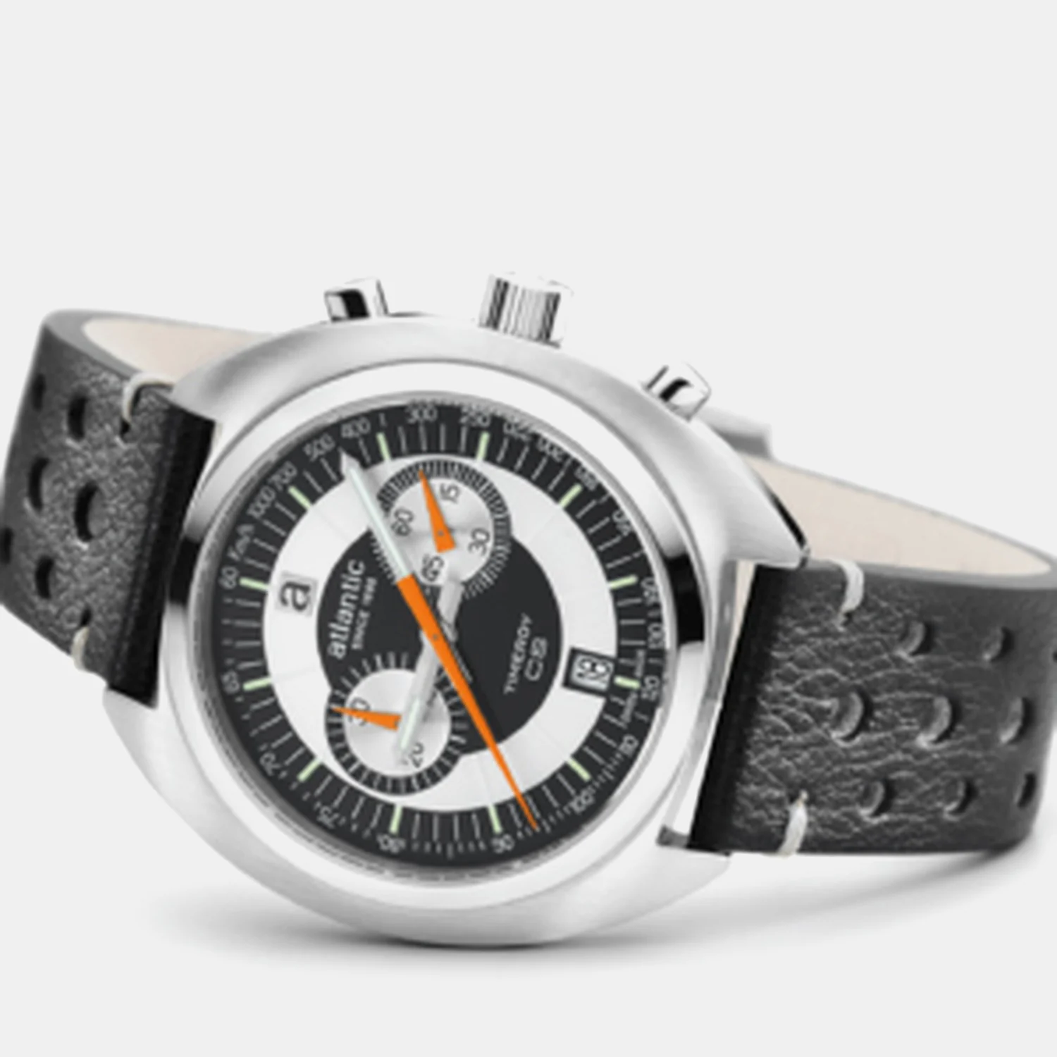 Men Quartz Black Dial Chronograph Leather Watch 70462.41.65 - Image 2