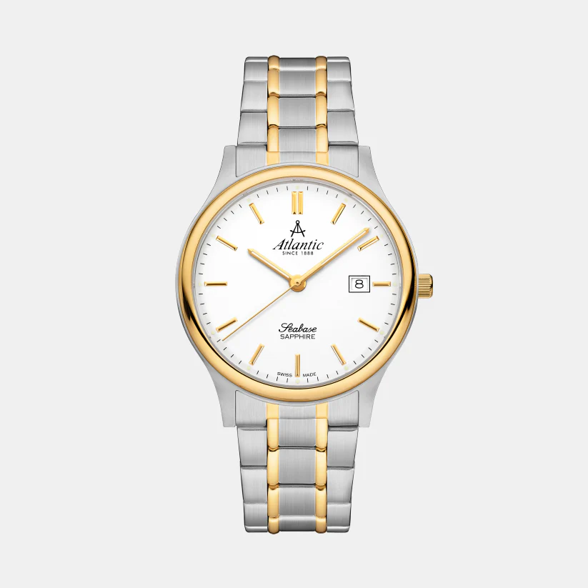 Men Quartz White Dial Analog Stainless Steel Watch 60348.43.11