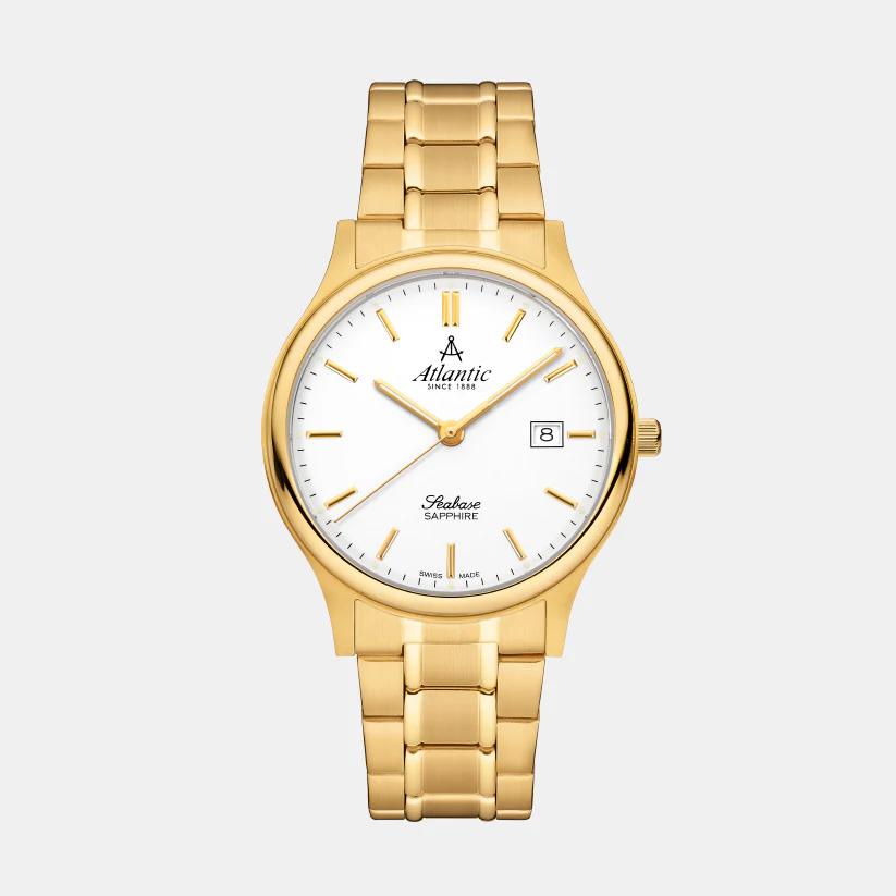 Men Quartz White Dial Analog Stainless Steel Watch 60348.45.11