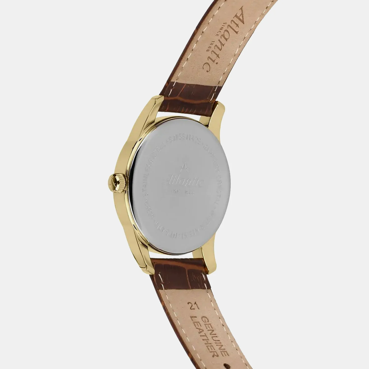 Seaport Men Quartz Gold Dial Analog Leather Watch 56352.45.31 - Image 7