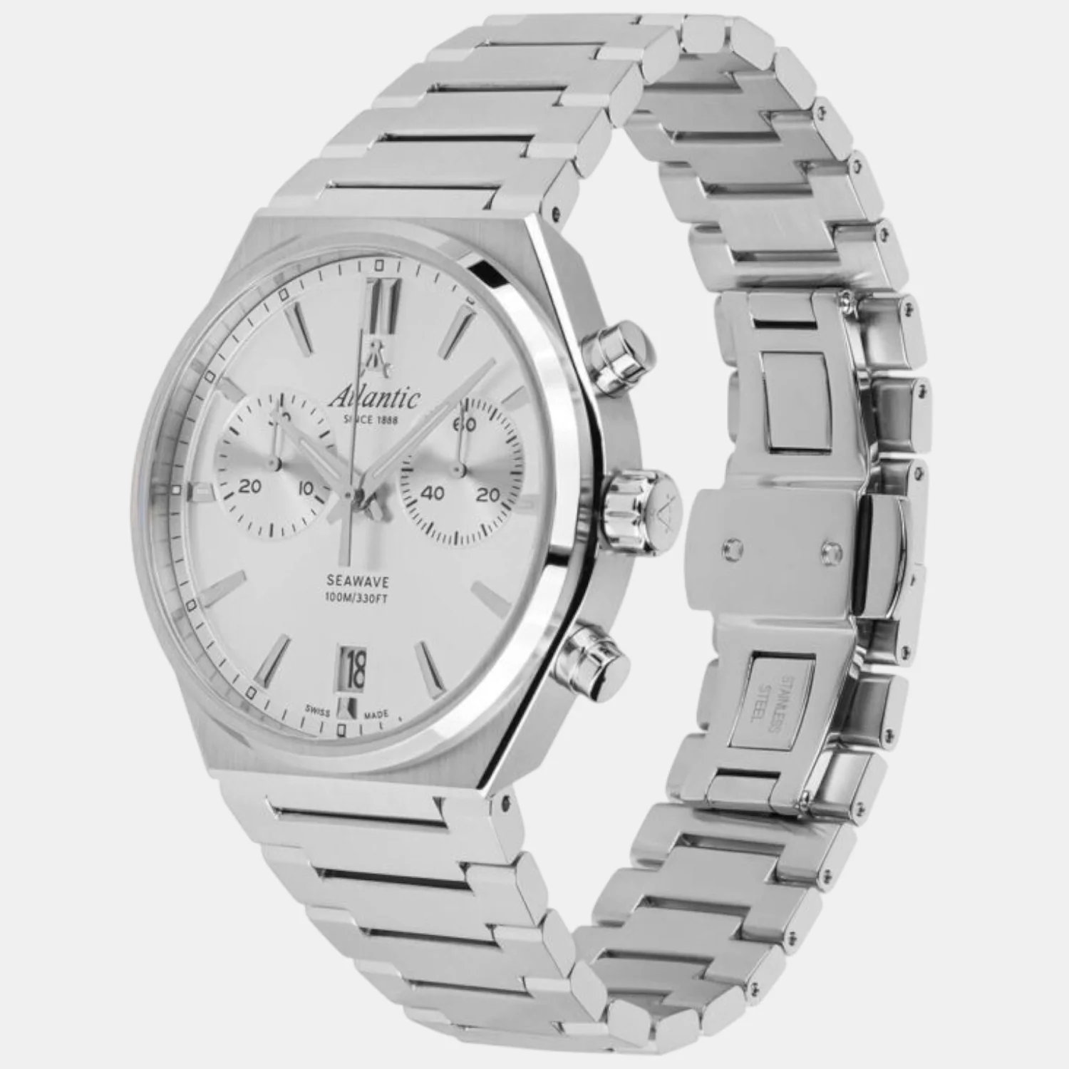 Seawave Men Quartz Silver Dial Chronograph Stainless Steel Watch 58466.41.21 - Image 3