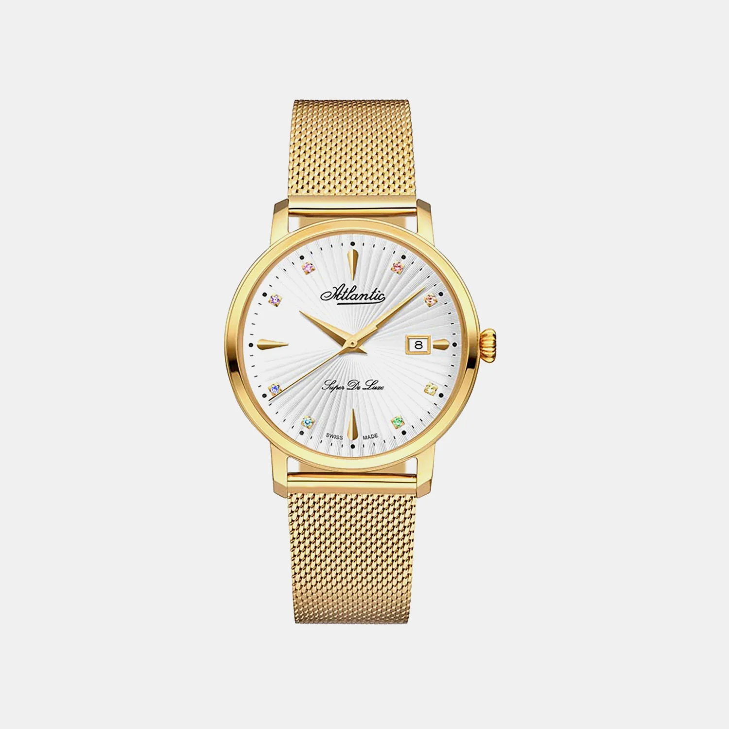 Super De Luxe Women Quartz White Dial Analog Stainless Steel Watch 29355.45.29MB