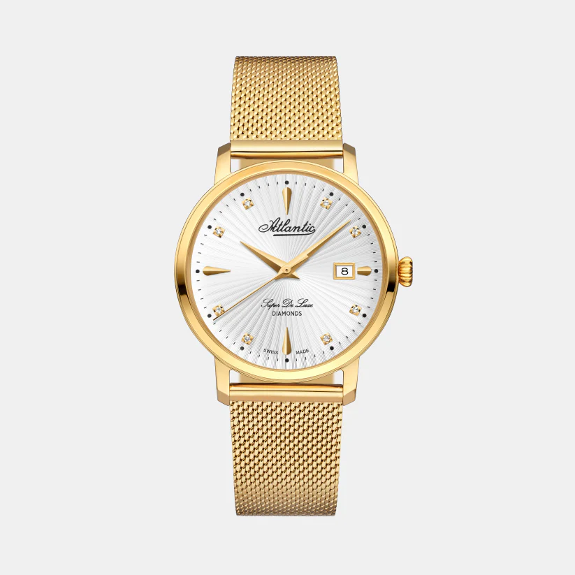 Women Quartz White Dial Analog Mesh Watch 29355.45.27
