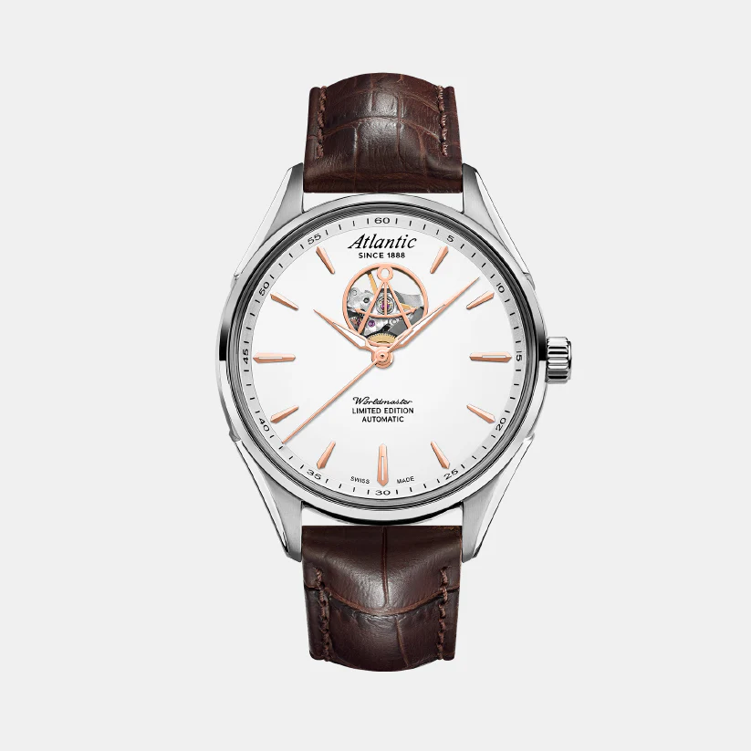 Worldmaster Open Heart Limited Edition Men Automatic White Dial Analog Leather Watch 52780.41.21R