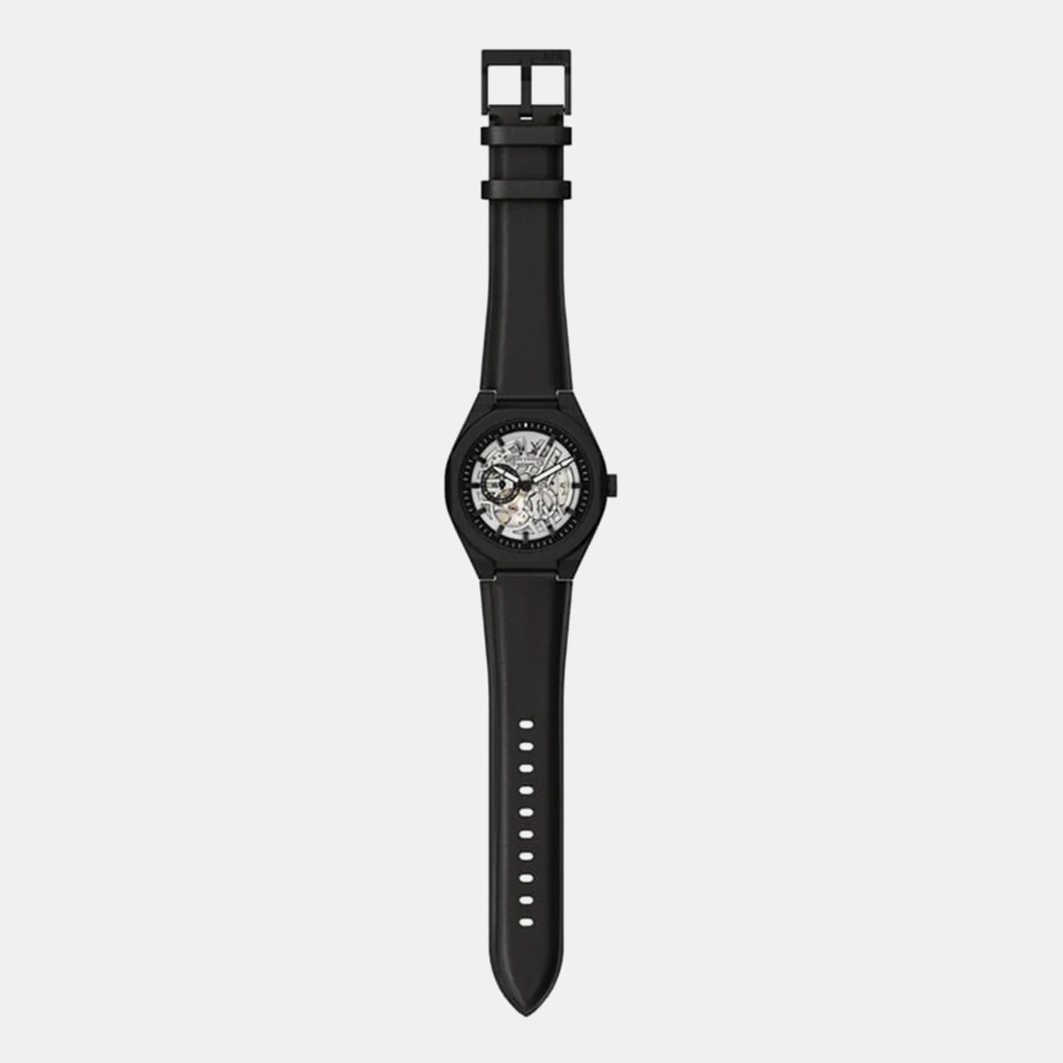 Men Automatic Silver Dial Multi-Function Leather Watch AX4297 - Image 2