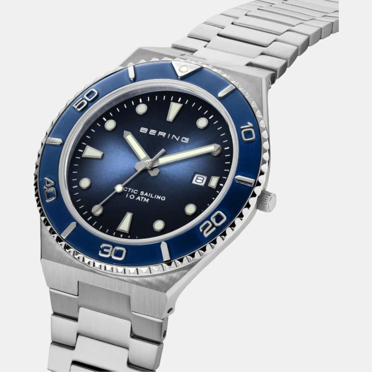 Men's Quartz Blue Dial Analog Stainless Steel Watch 18940-707 - Image 7