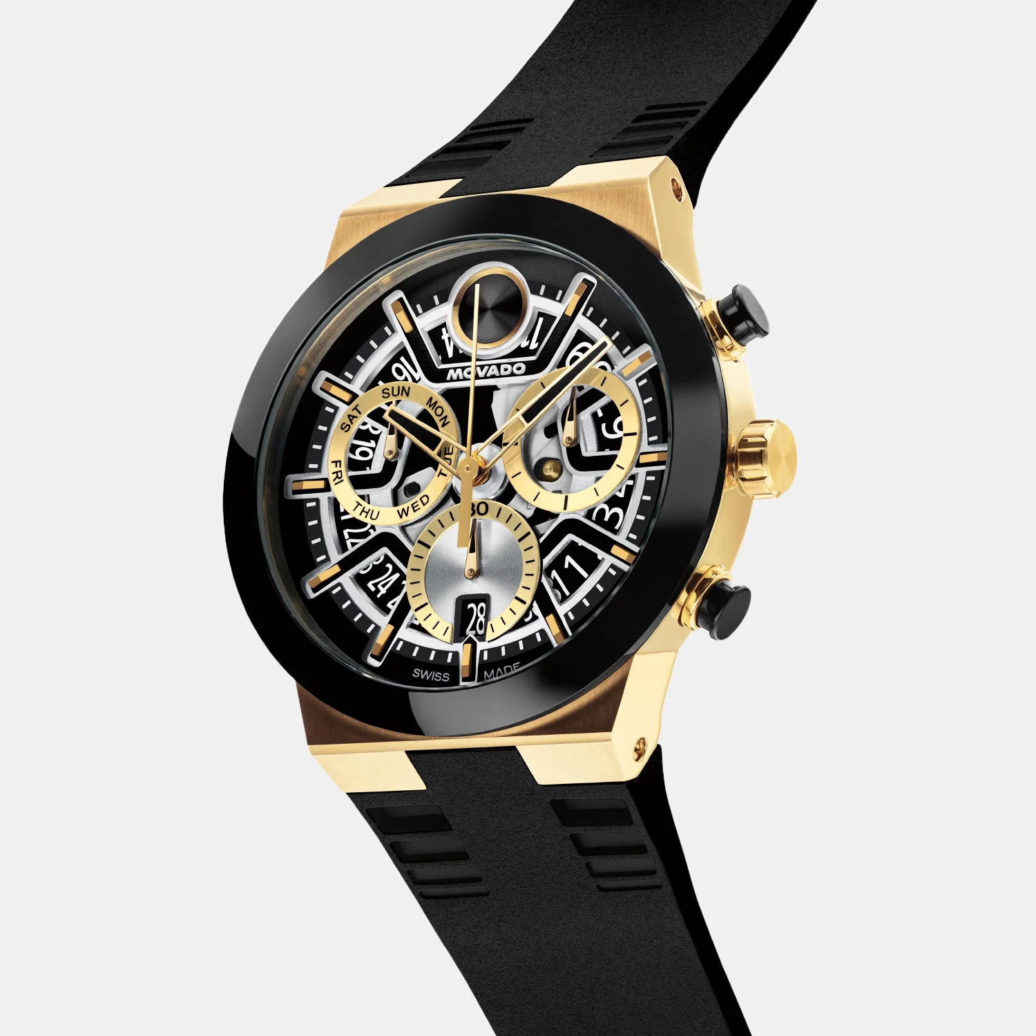 Bold Men Quartz Black Dial Chronograph Silicone Watch 3601307 - Image 2