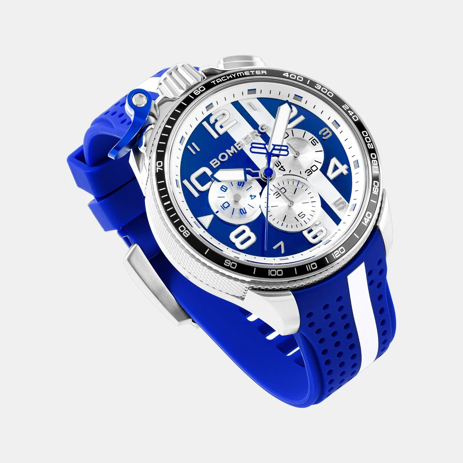 Racing Muscle Men Quartz Blue Dial Chronograph Silicone Watch BS45CHSP.059-21.12 - Image 3