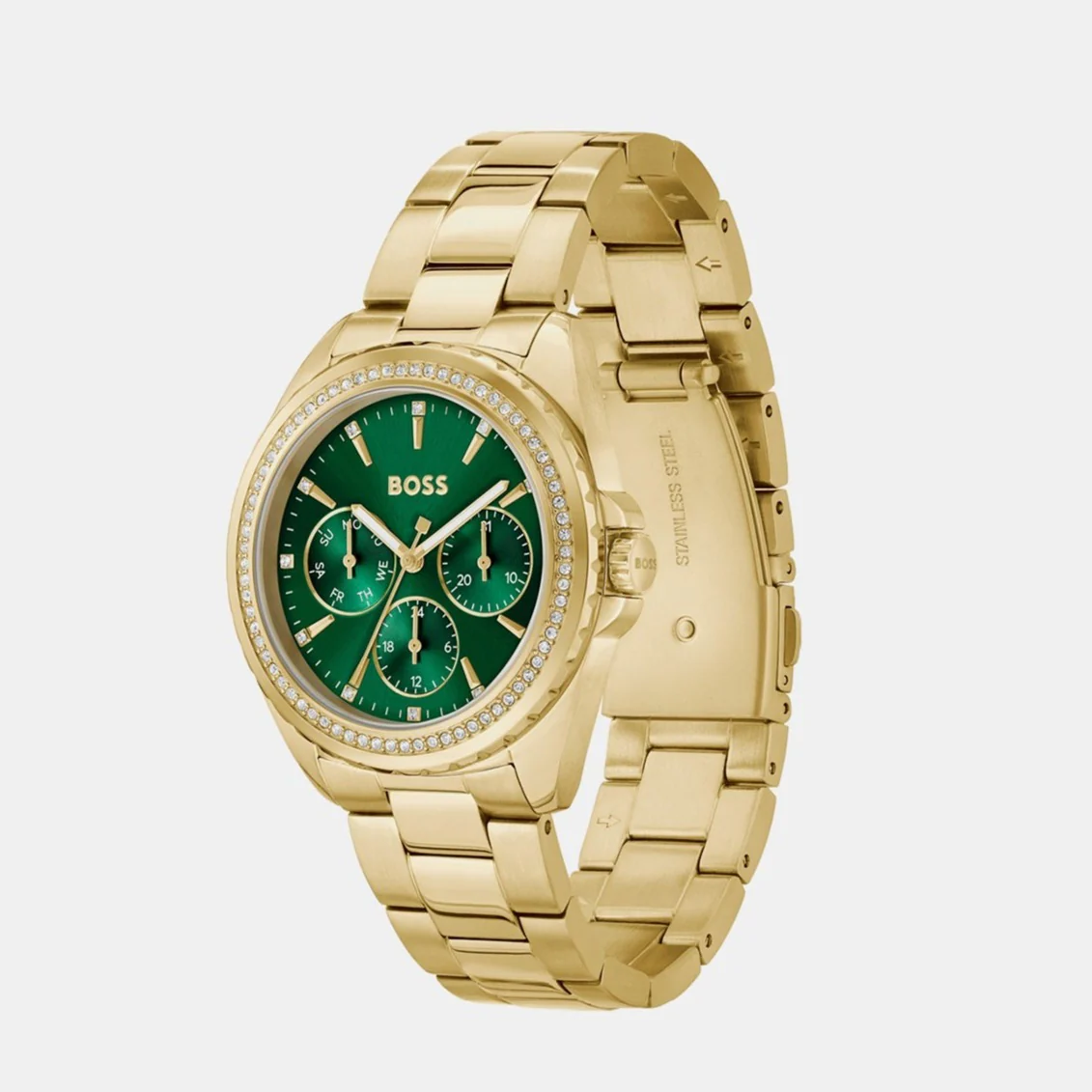 Atea Women Quartz Green Dial Chronograph Stainless Steel Watch 1502714 - Image 3