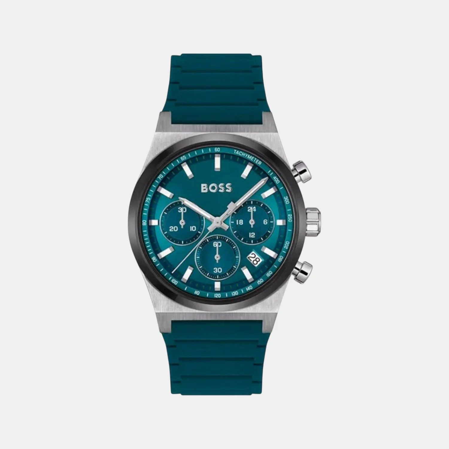 Candor Chrono Men Quartz Green Dial Chronograph Silicone Watch 1514244