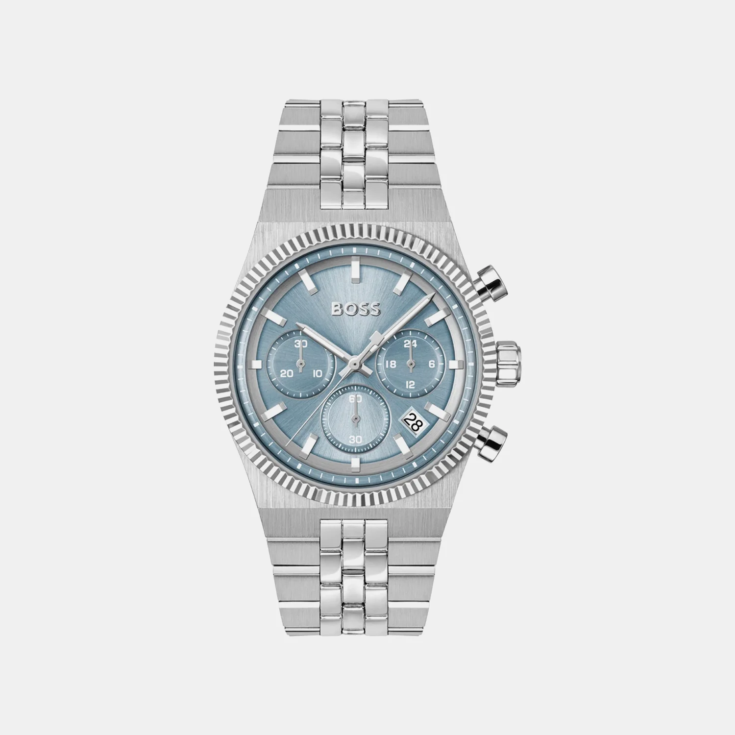 Candor Men Quartz Light Blue Dial Chronograph Stainless Steel Watch 1514306