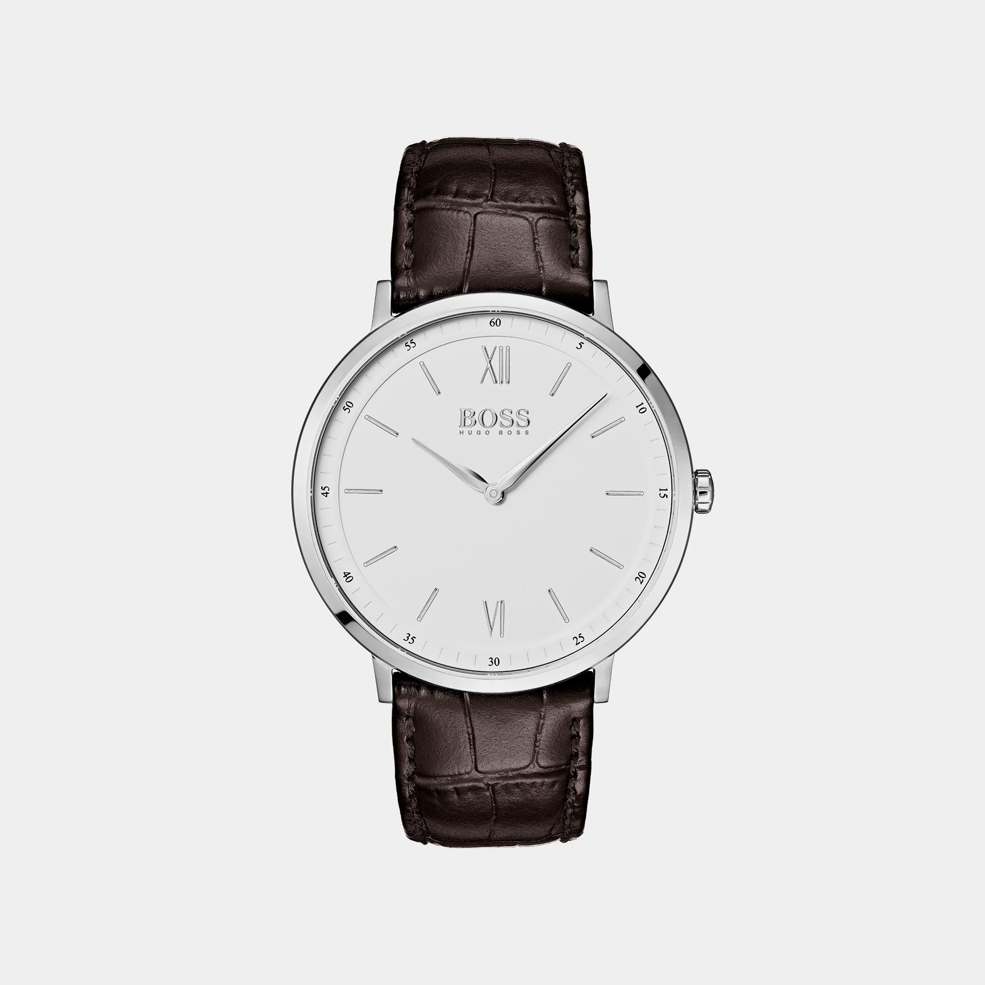 Essential Men Quartz White Dial Analog Leather Watch 1513646
