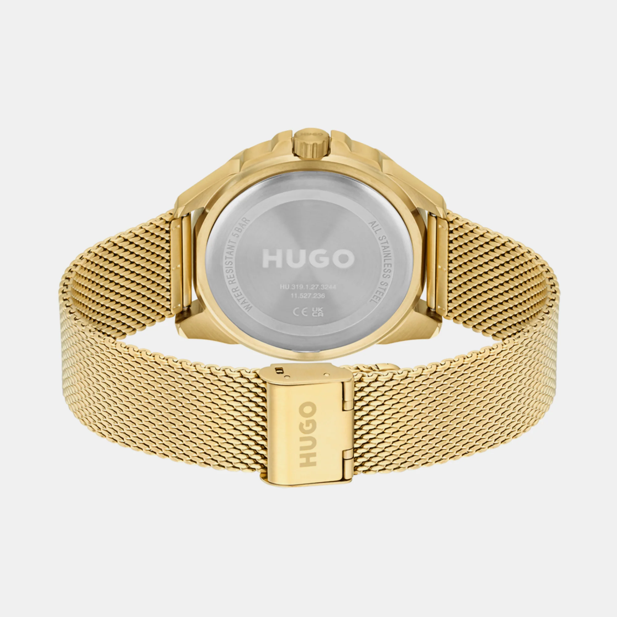Fresh Men Quartz Gold Dial Chronograph Mesh Watch 1530288 - Image 3