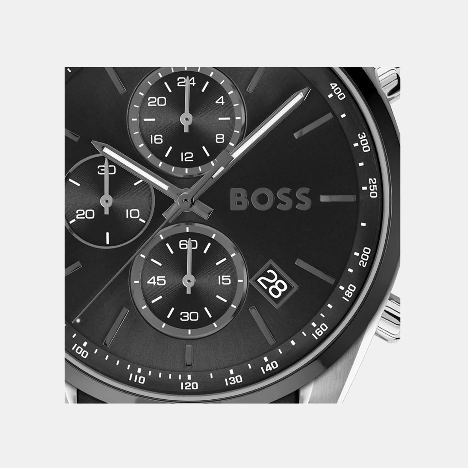 Grand Prix 44 Men Quartz Black Dial Chronograph Leather Watch 1514224 - Image 4
