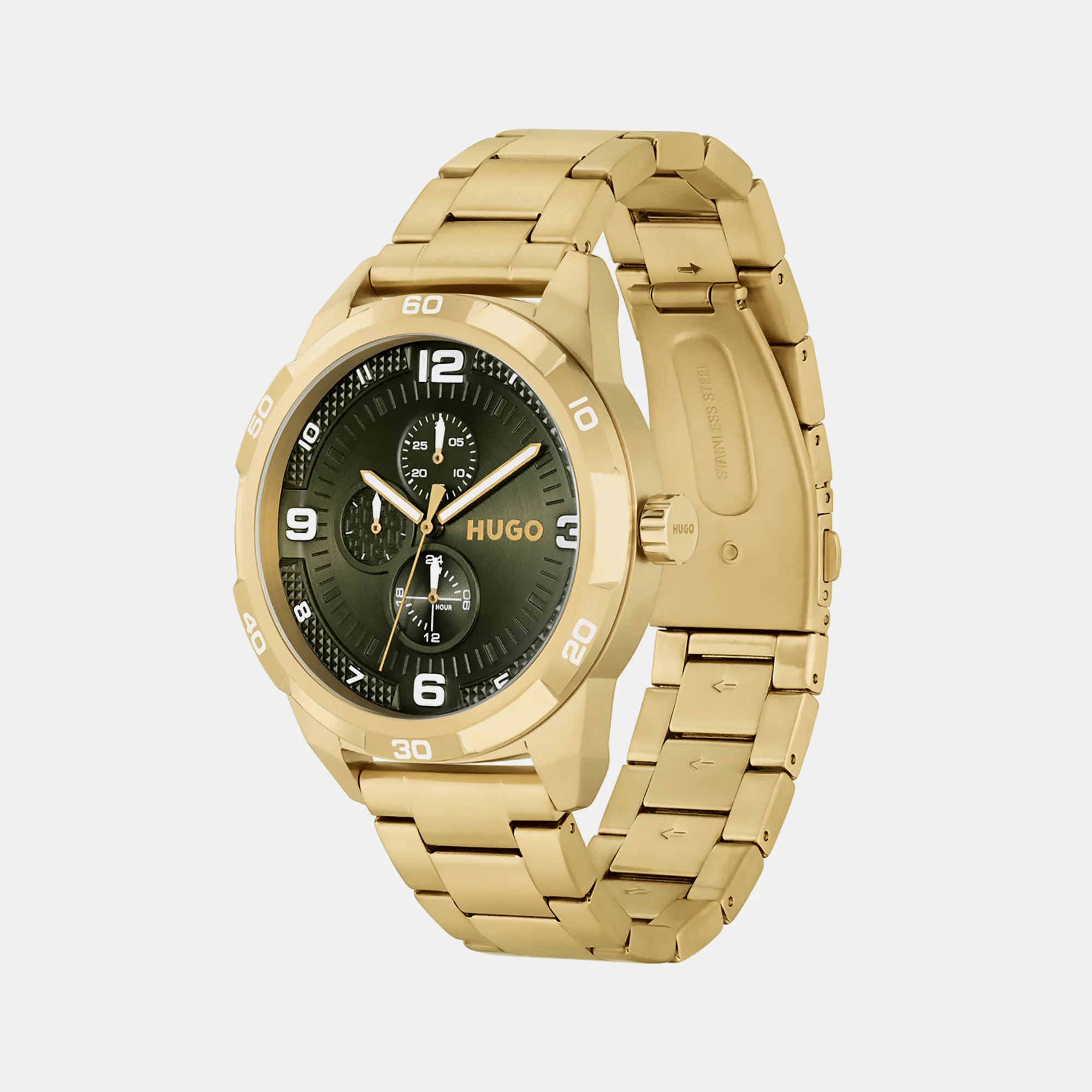 Grip Men Quartz Olive Green Dial Chronograph Stainless Steel Watch 1530277 - Image 2
