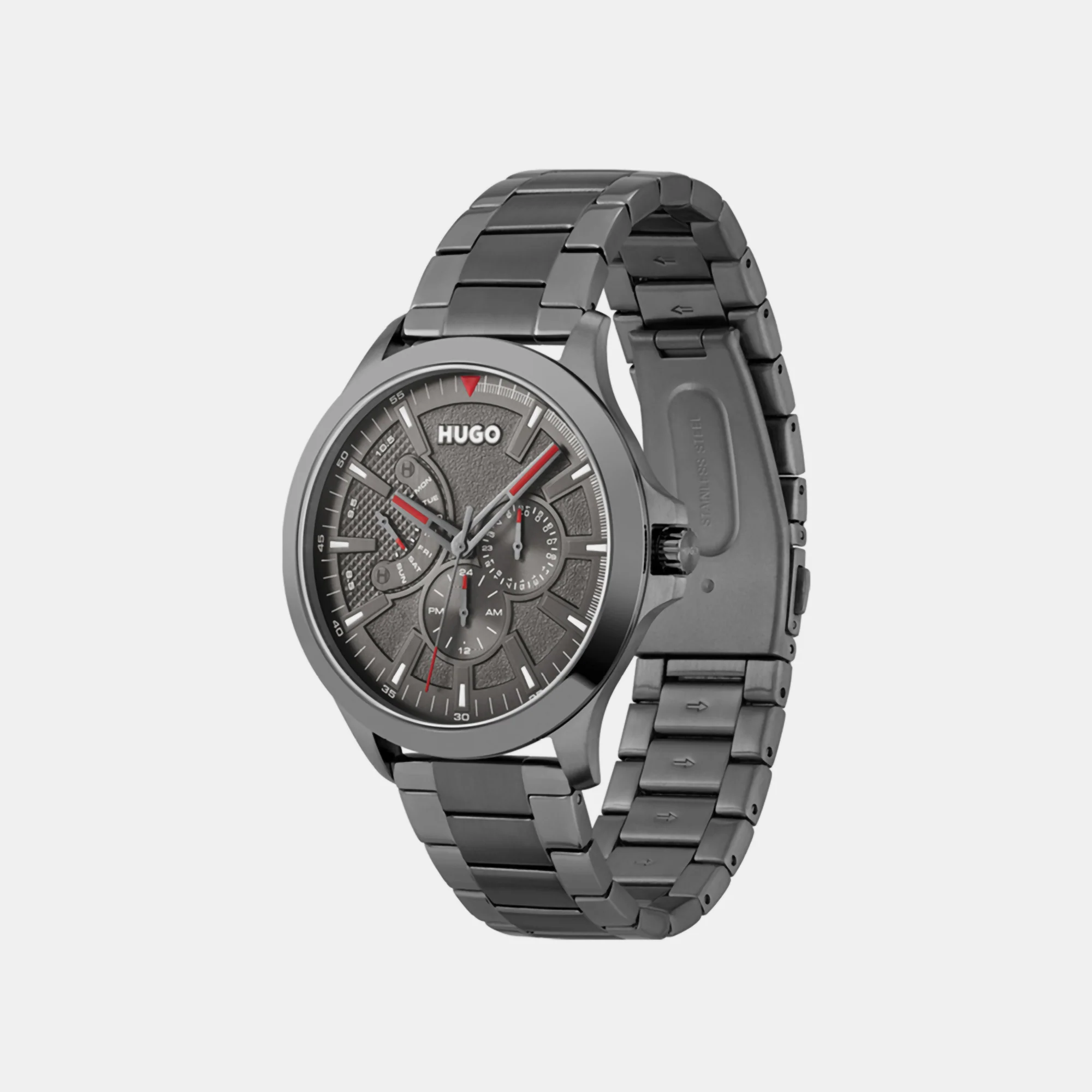 Leap Men Quartz Grey Dial Chronograph Stainless Steel Watch 1530247 - Image 2