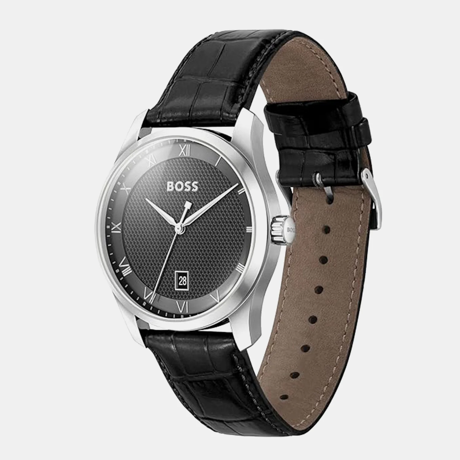 Men Quartz Black Dial Analog Leather Watch 1514122 - Image 2