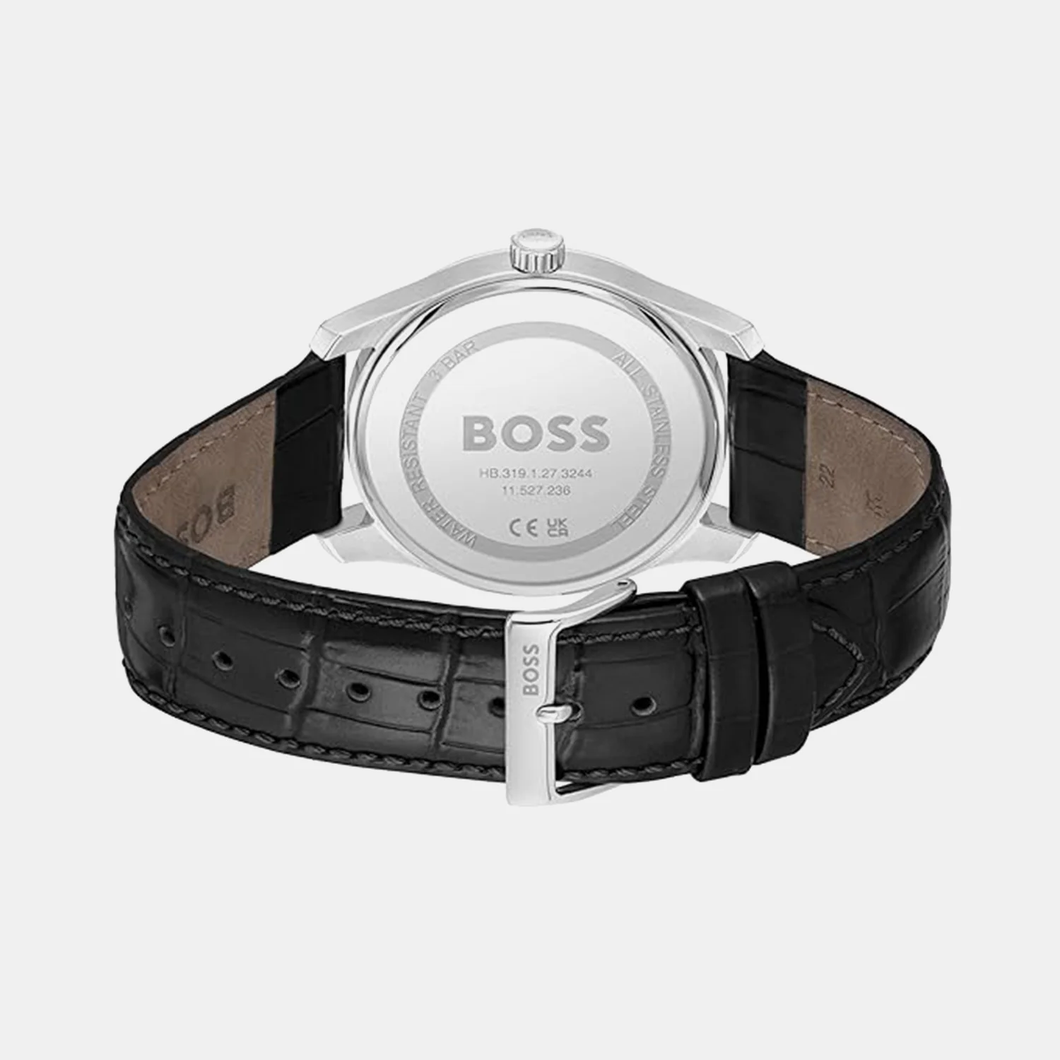 Men Quartz Black Dial Analog Leather Watch 1514122 - Image 4
