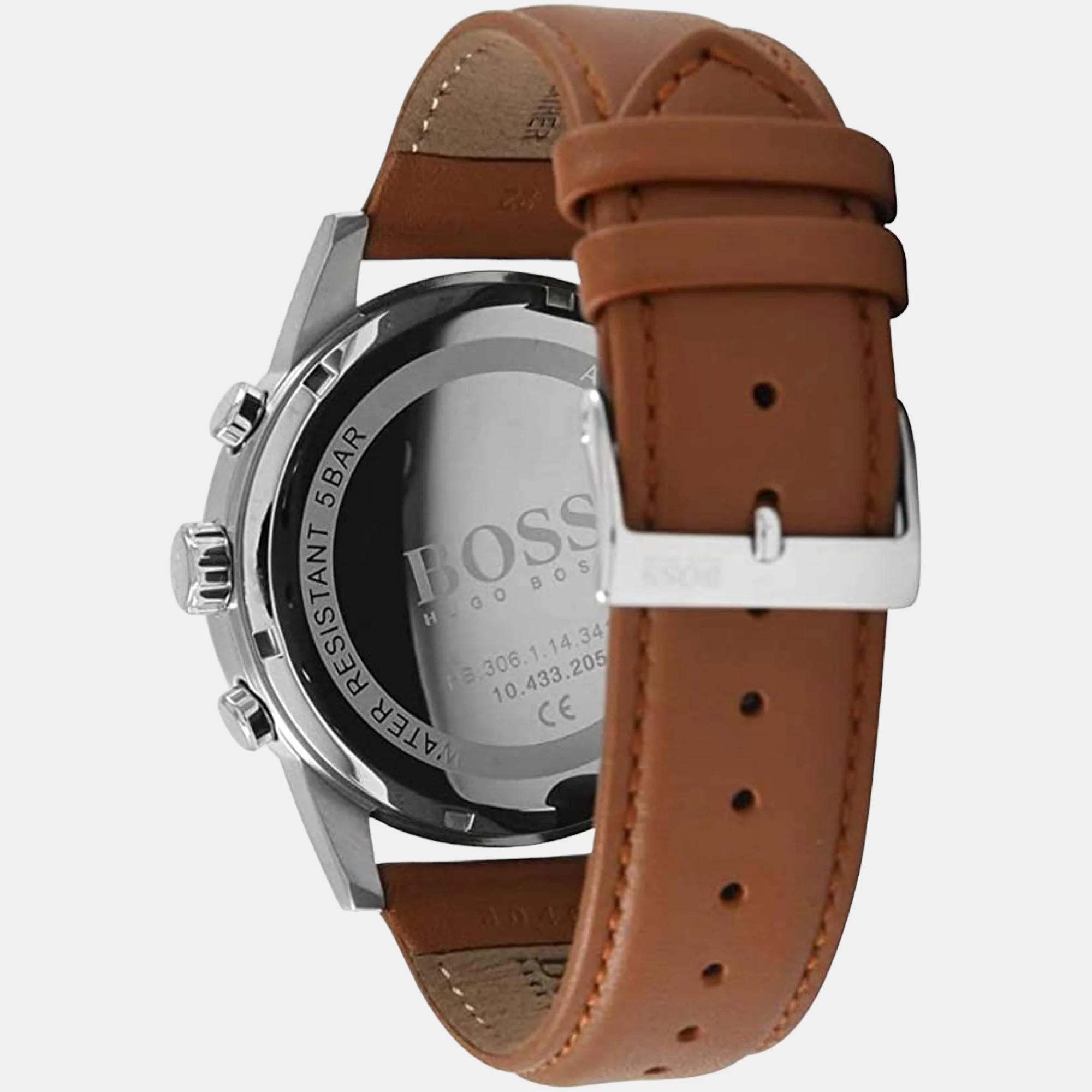 Navigator Men Quartz Black Dial Chronograph Leather Watch 1513812 - Image 3