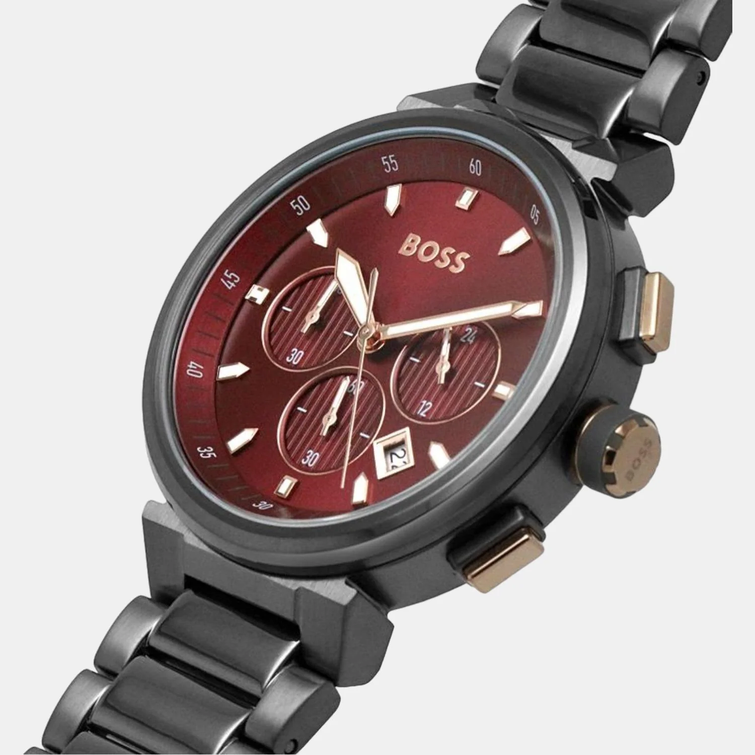 One Men Quartz Red Dial Chronograph Stainless Steel Watch 1514000 - Image 4
