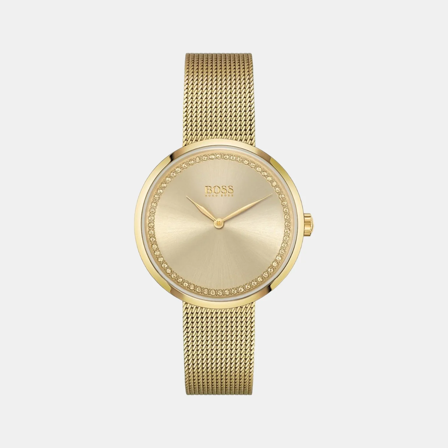 Praise Women Quartz Yellow Dial Analog Stainless Steel Watch 1502547
