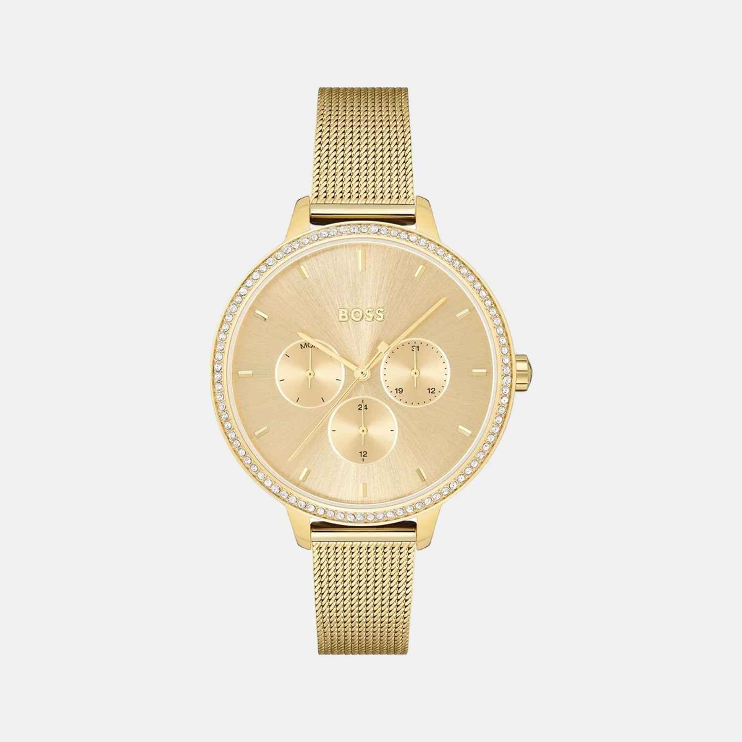 Prime Women Quartz Gold Dial Chronograph Stainless Steel Watch 1502664
