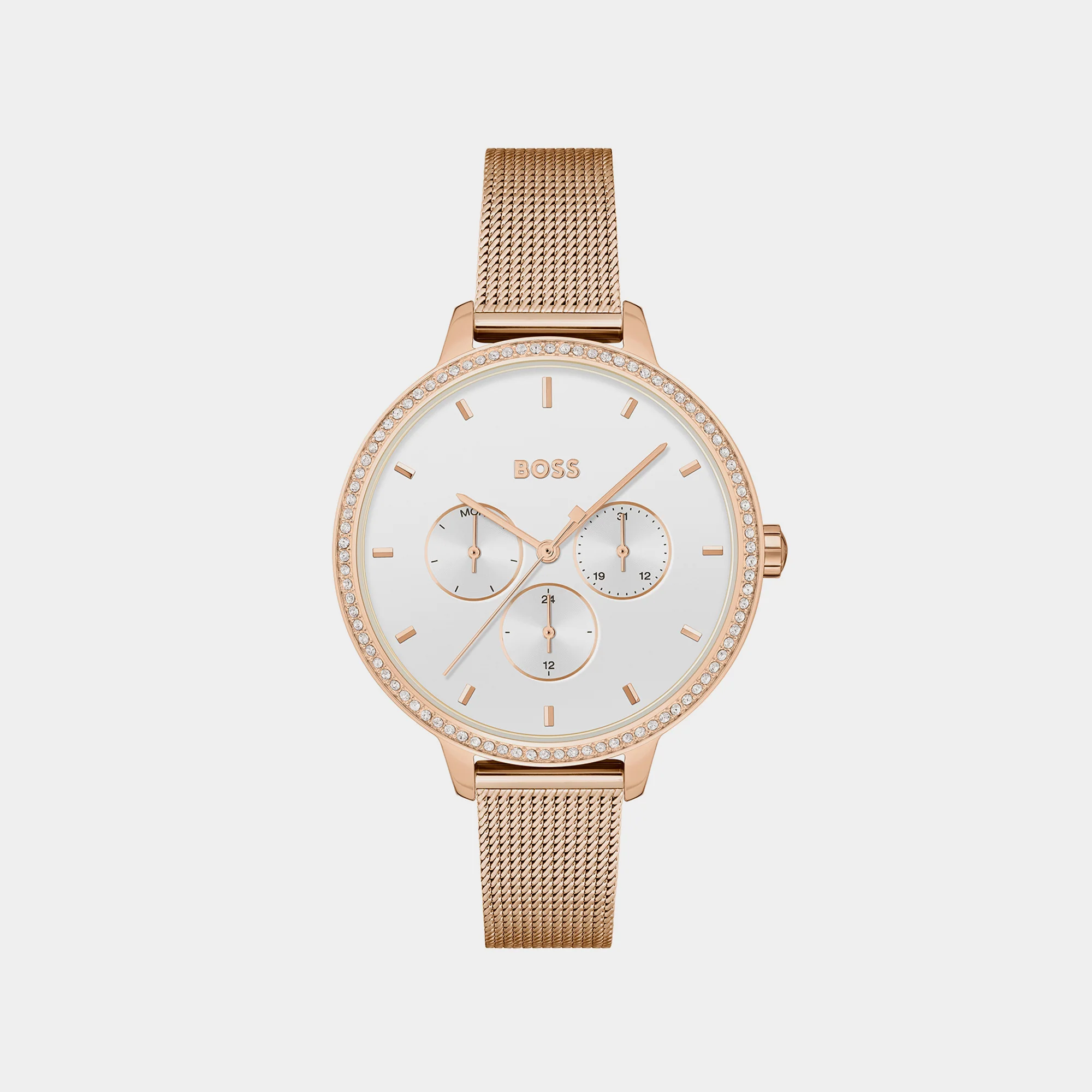Prime Women Quartz White Dial Analog Mesh Watch 1502663 - Image 2