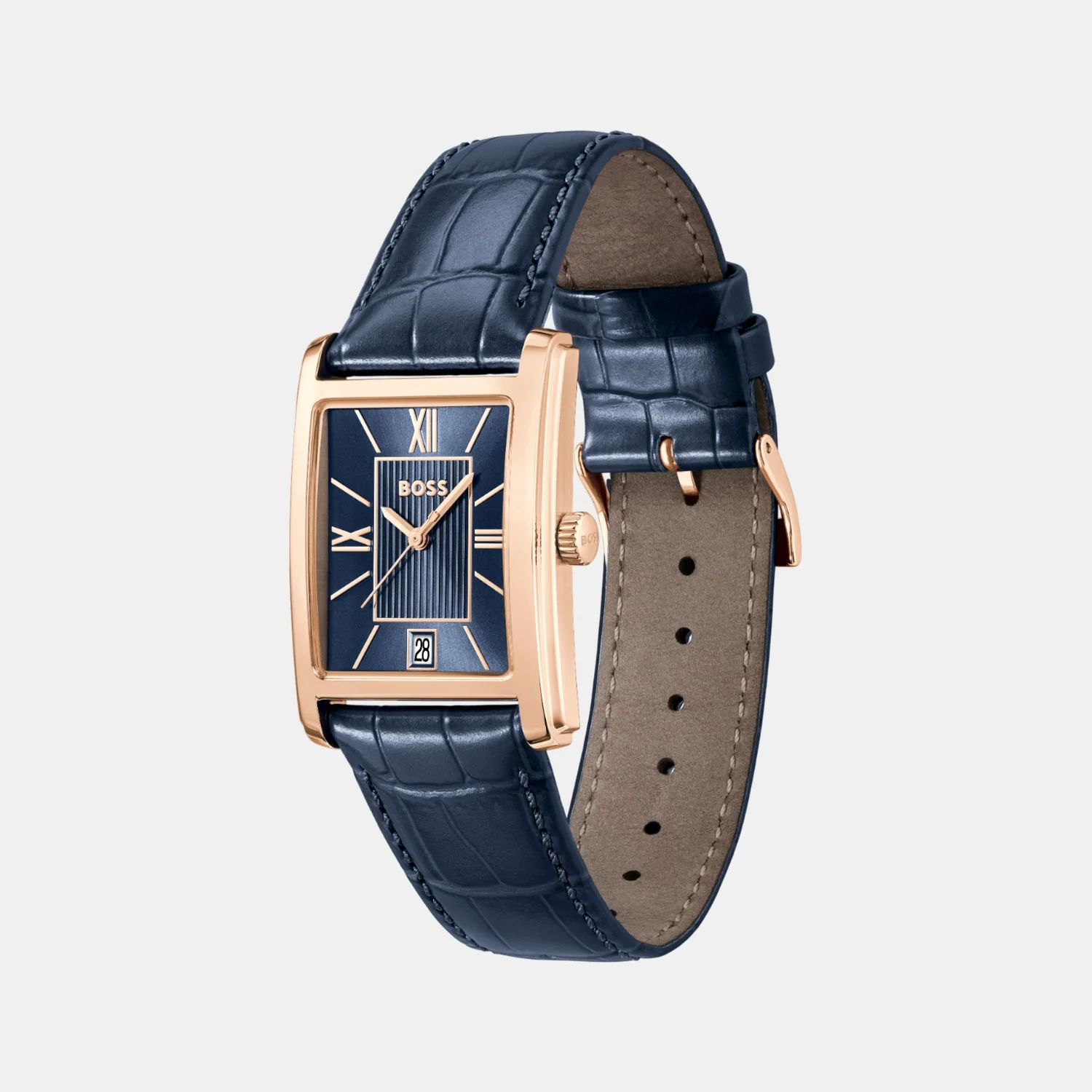 Principle Dress Men Quartz Blue Dial Analog Leather Watch 1514281 - Image 3