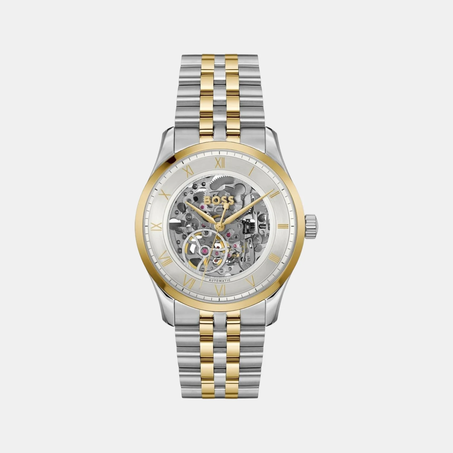 Principle Skeleton Men Automatic Silver & White Dial Analog Stainless Steel Watch 1514237 - Image 2