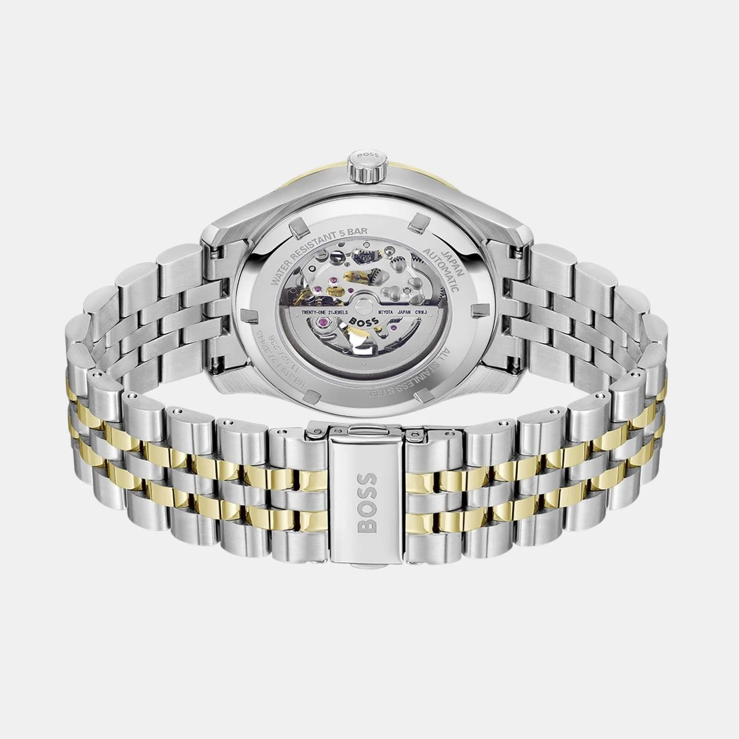 Principle Skeleton Men Automatic Silver & White Dial Analog Stainless Steel Watch 1514237 - Image 4