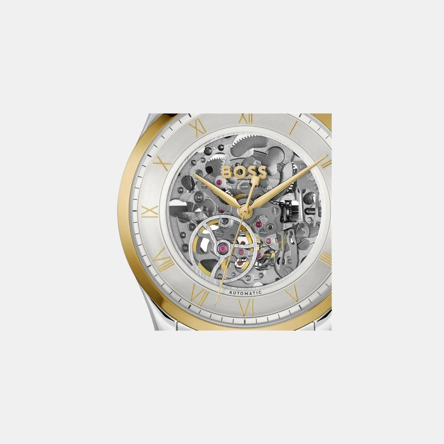 Principle Skeleton Men Automatic Silver & White Dial Analog Stainless Steel Watch 1514237 - Image 5