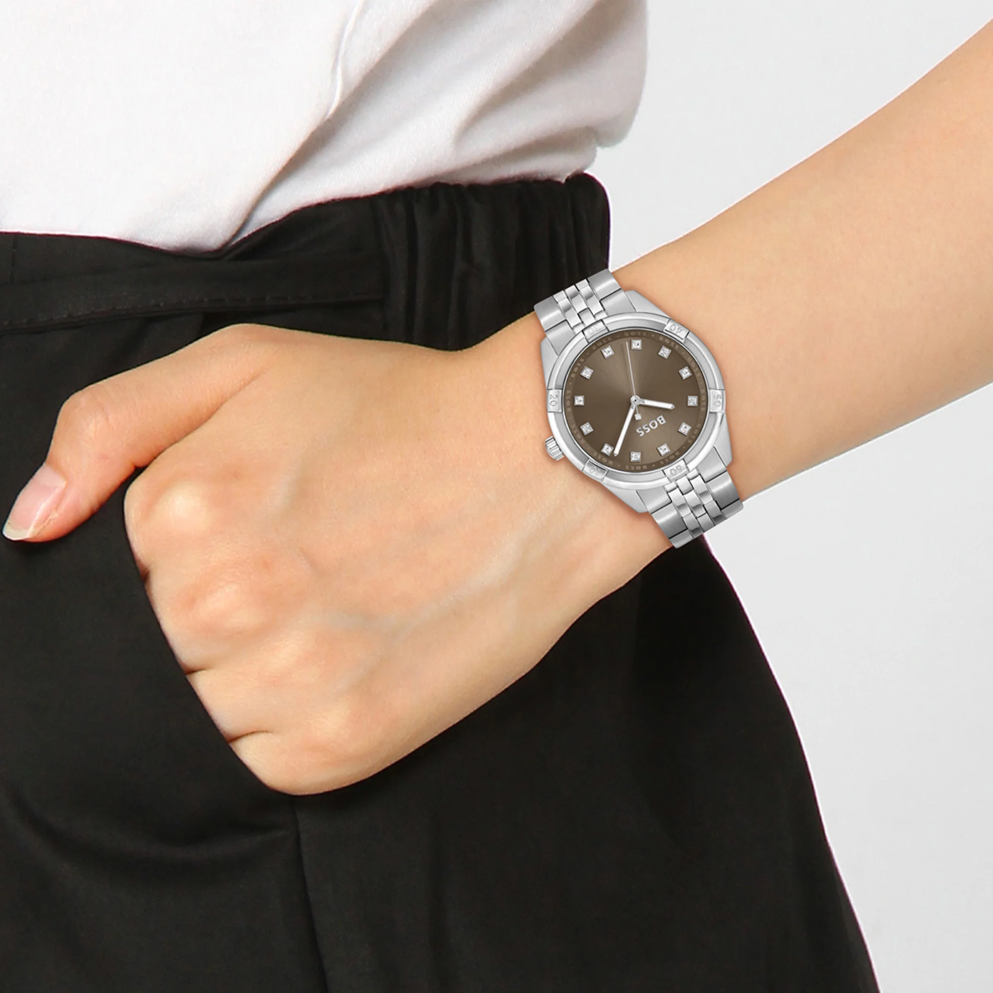 Rhea Women Quartz Khaki Dial Analog Stainless Steel Watch 1502699 - Image 4
