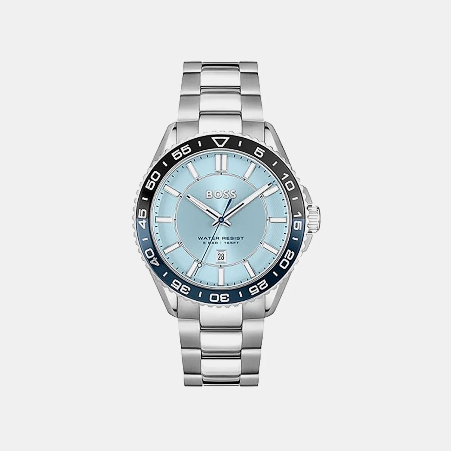 Runner 3H Men Quartz Light Blue Dial Analog Stainless Steel Watch 1514207
