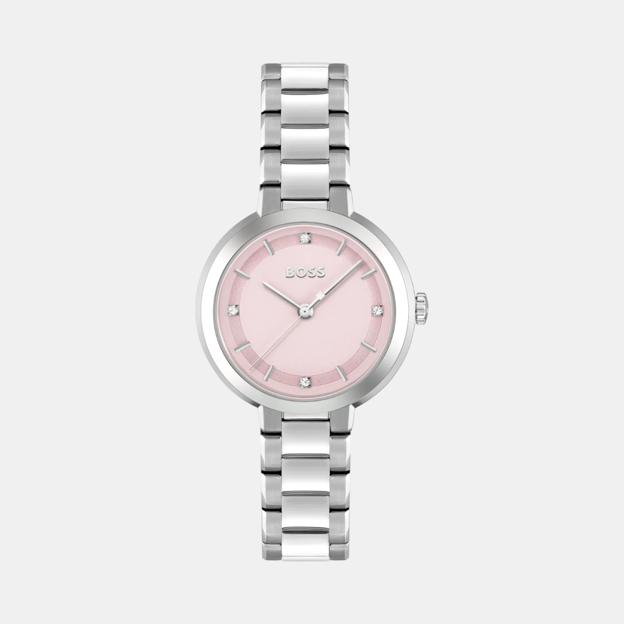 Sena Women Quartz Pink Dial Analog Stainless Steel Watch 1502757