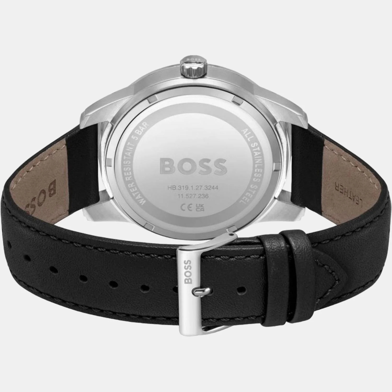 Sophio Men Quartz Black Dial Chronograph Leather Watch 1513941 - Image 3