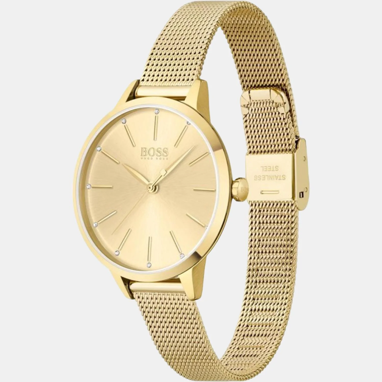Symphony Women Quartz Gold Dial Analog Stainless Steel Watch 1502612 - Image 3