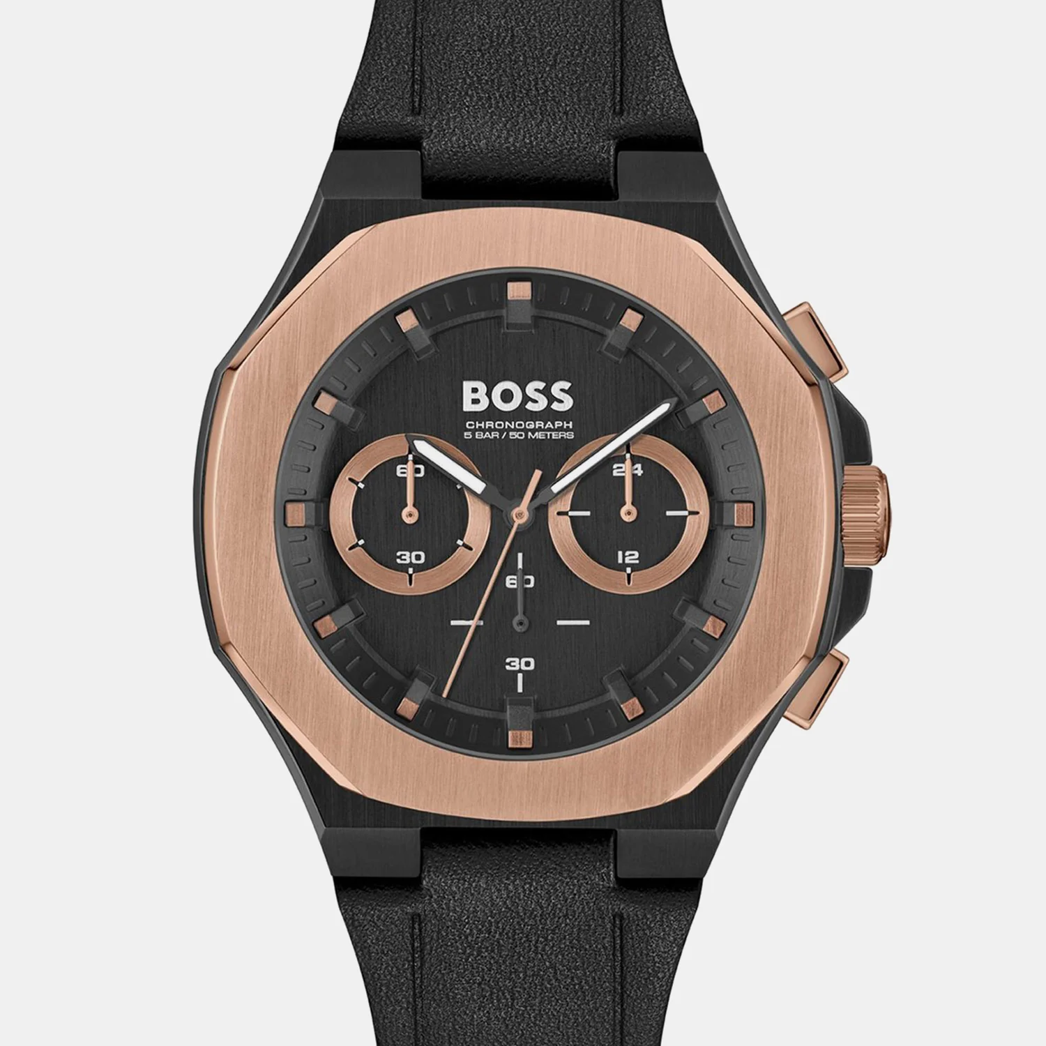 Taper Men Quartz Black Dial Chronograph Leather Watch 1514089 - Image 2