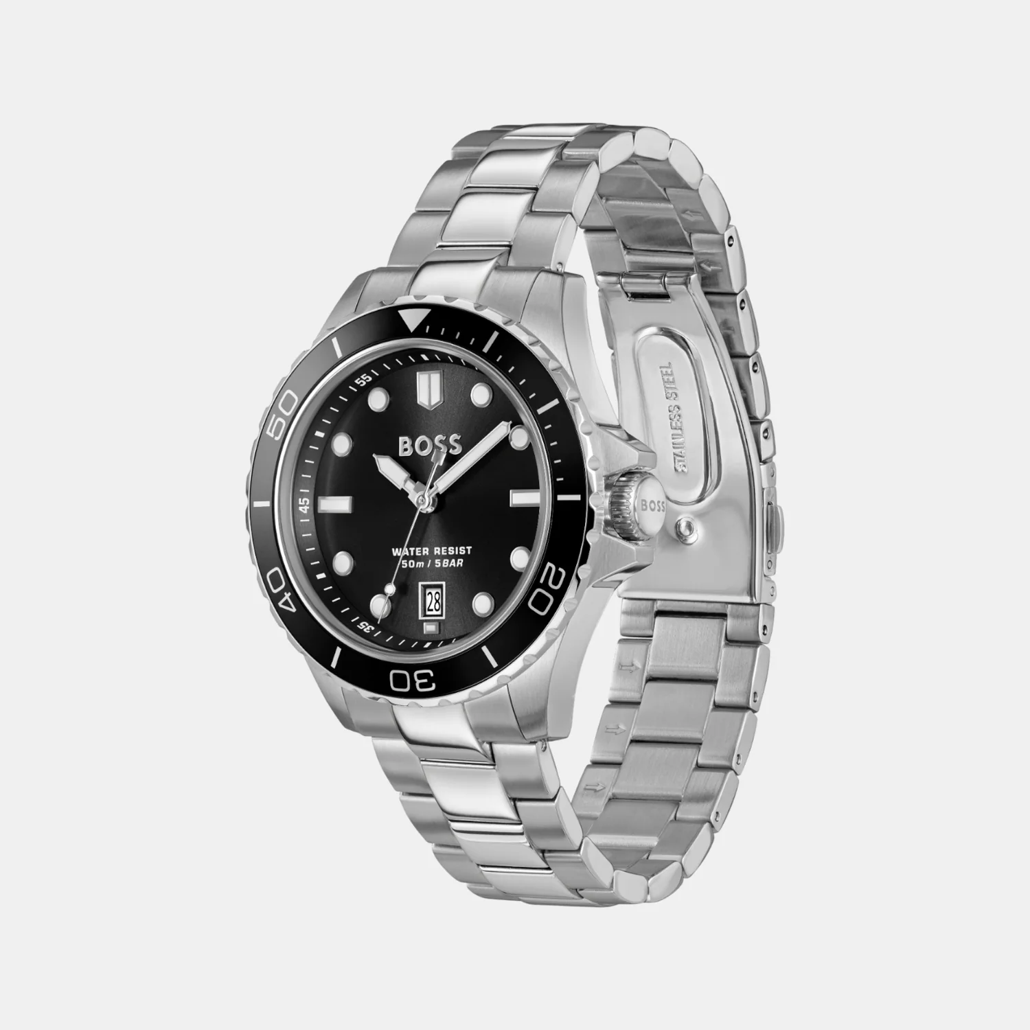 Troper Sport Men Quartz Black Dial Analog Stainless Steel Watch 1514295 - Image 2