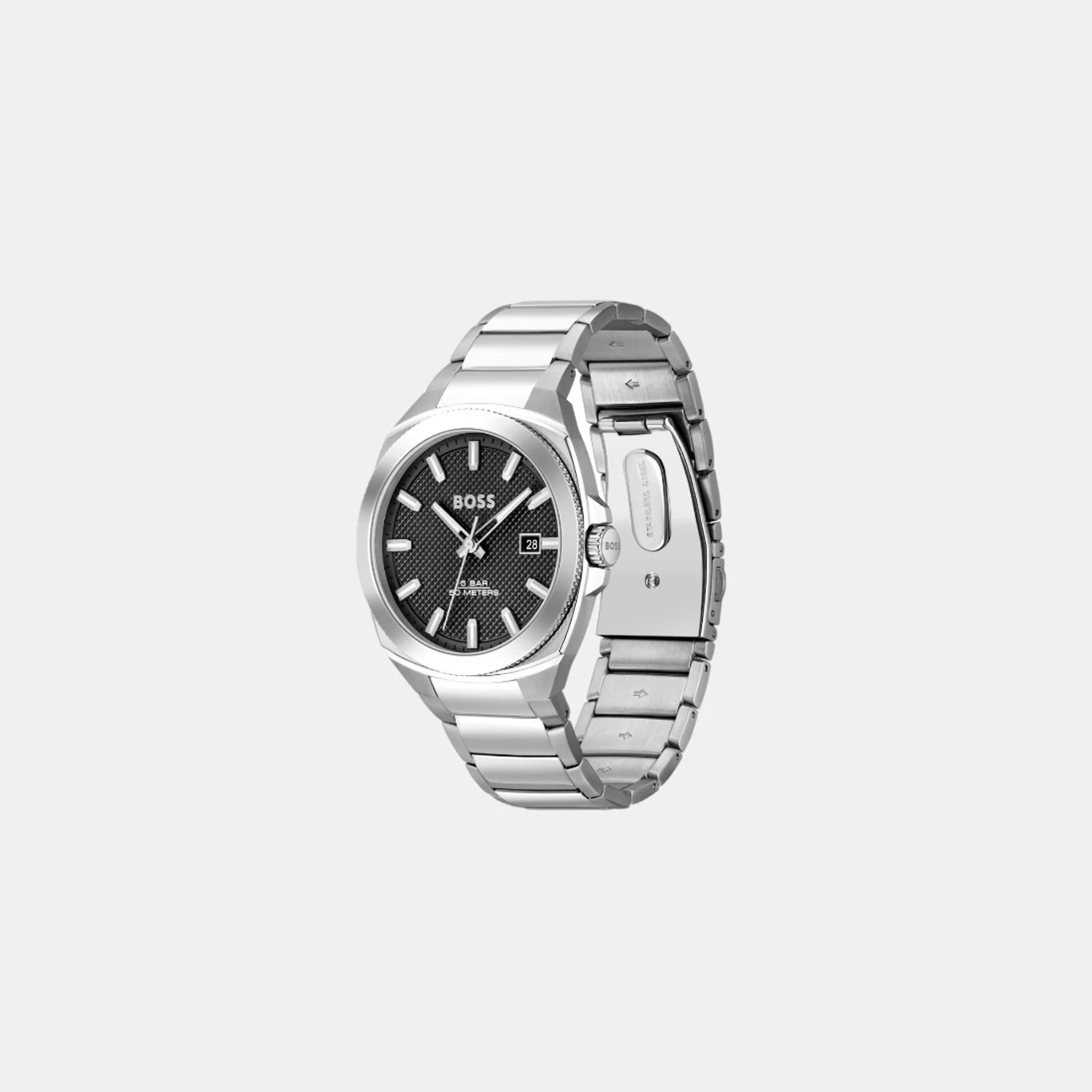 Walker Men Quartz Black Dial Analog Stainless Steel Watch 1514136 - Image 2