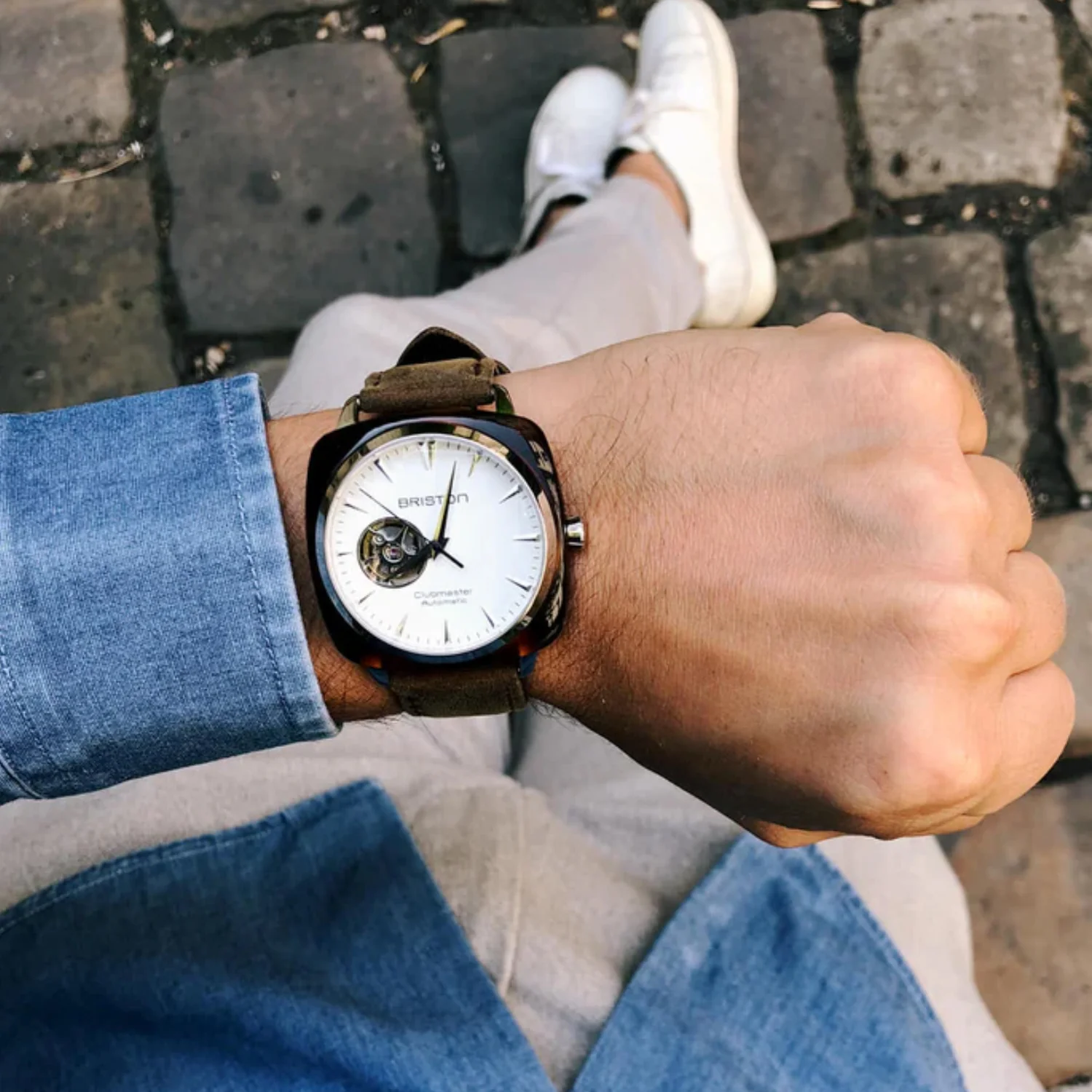 Clubmaster Iconic Men Automatic White Dial Analog Leather Watch 18740.SA.TI.2.LVBR - Image 3