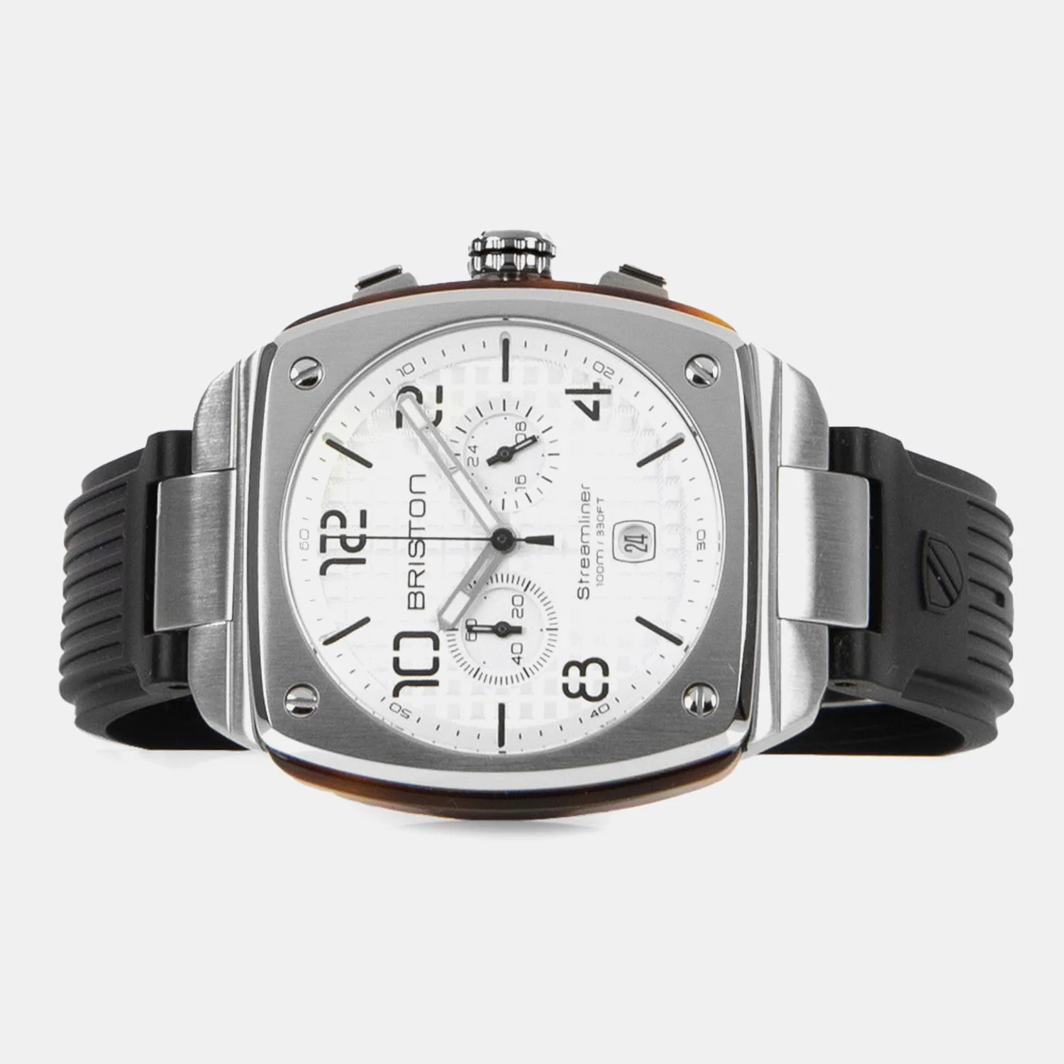 Men Quartz White Dial Chronograph Rubber Watch 22142.S.T.2.RB - Image 4