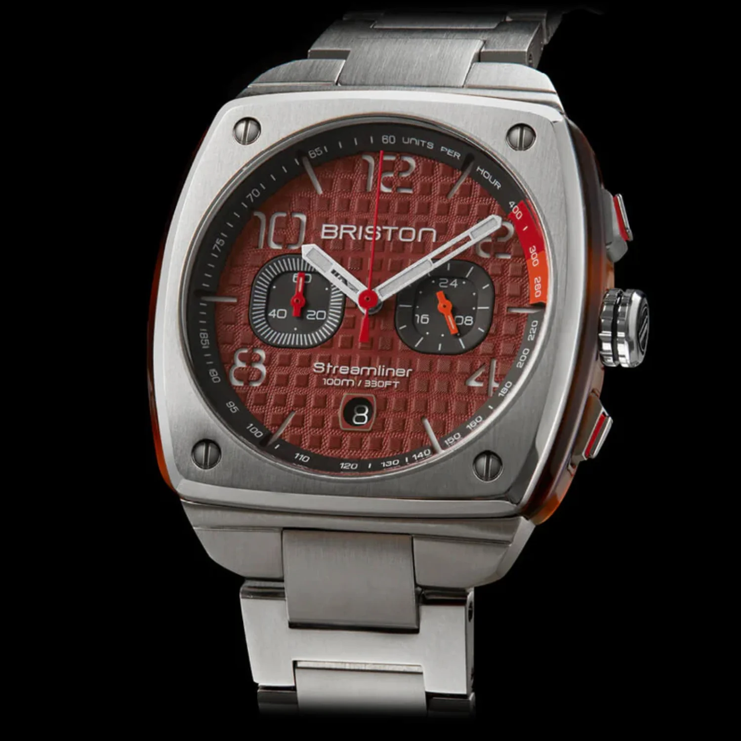Streamliner Urban Men Quartz Red Dial Chronograph Stainless Steel Watch 24142.S.T.8.SB - Image 3
