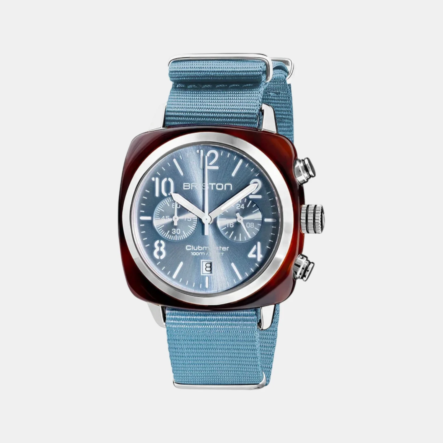 Clubmaster Classic Unisex Quartz Ice Blue Dial Chronograph NATO Watch 19140.SA.T.25.NIB - Image 2
