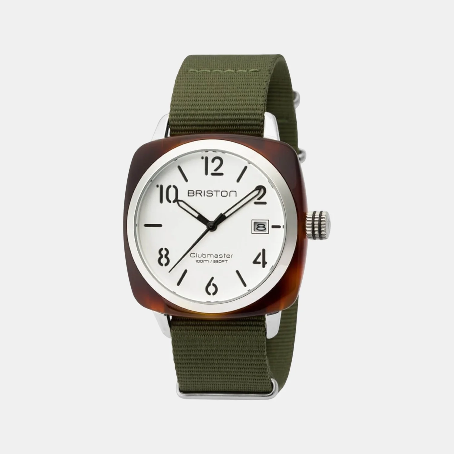 Clubmaster Classic Unisex Quartz White Dial Analog NATO Watch 16240.SA.T.2.NGA