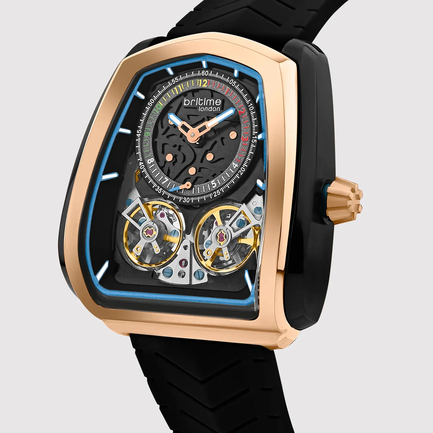 Aventus Men Automatic Black Dial Analog Silicone Watch 101-P30406 - Image 3