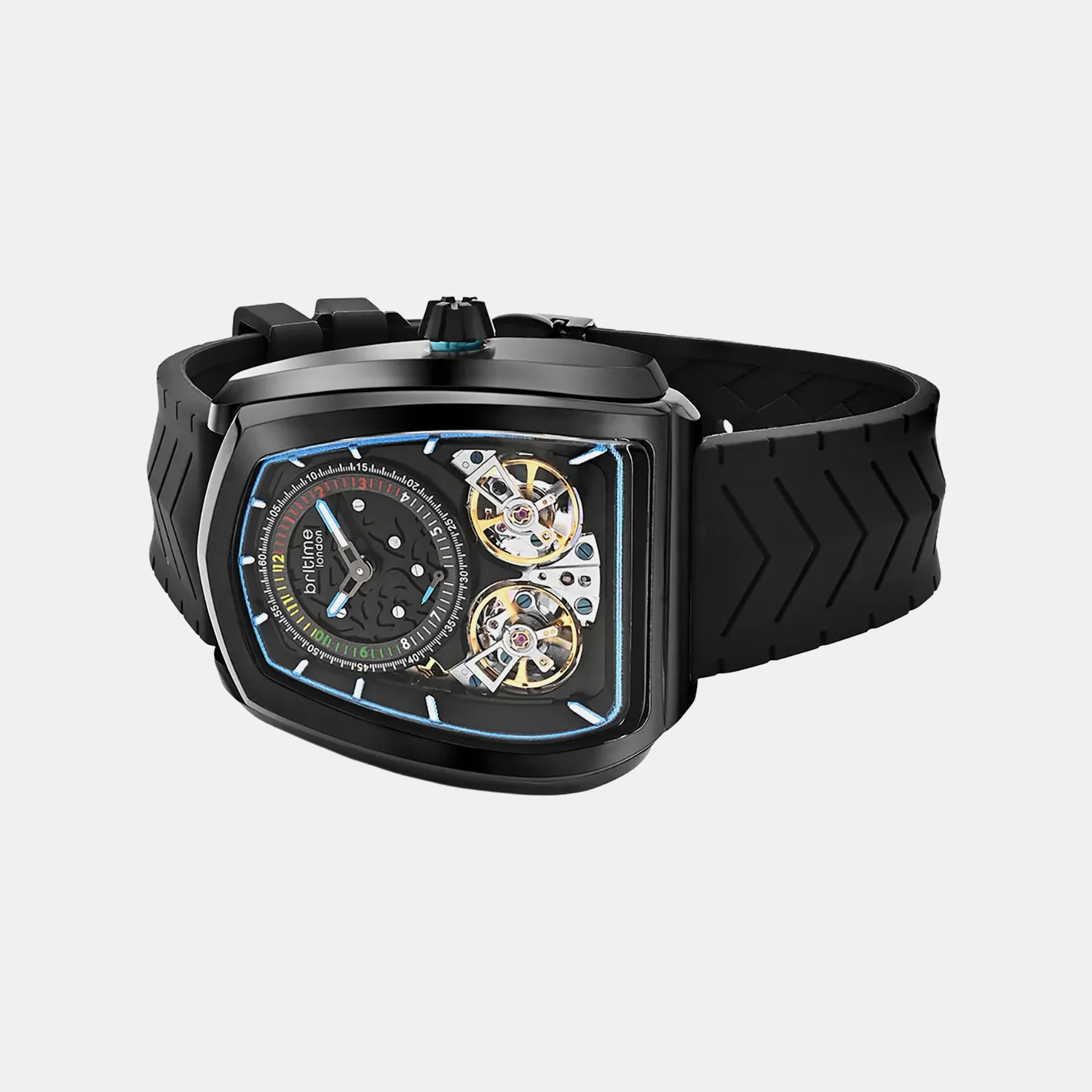 Aventus Men Automatic Black Dial Analog Silicone Watch 101-P40406 - Image 5